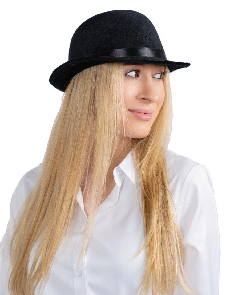 Dress-Up-America Derby Hat - Derby Bowler Hat for Men - Black Bowler Hat Costume - Image 3 of 4