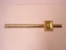 B Monogram Initial Letter Vintage LARGE Tie Bar Clip bob burt bart brent brendan