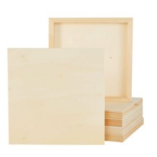 6 Pack 10x10 Wood Panels for Painting Unfinished Wood Canvas Boards 0.83" Dee...