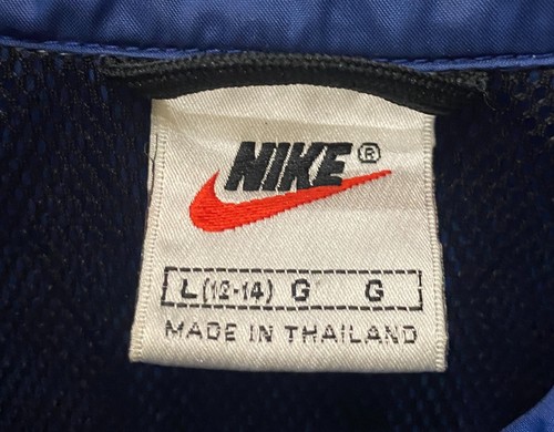 Nike Windbreaker Jacket Youth L 12-14 Navy Swoosh Long Sleeve Mock Neck Full Zip - Picture 4 of 8