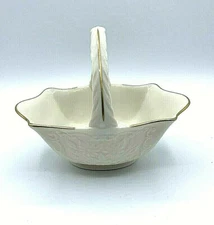Lenox Sans Souci basket candy dish bone china 24 K gold 