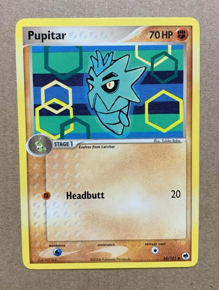Pupitar 58/101 EX Dragon Frontiers - Common Pokemon Card - NM/Mint