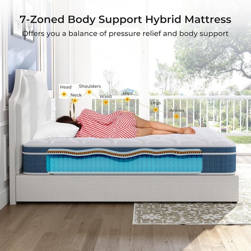 Mattress In A Box Twin Full Queen Size Memory Foam Mattress Pocket Springs - Picture 37 of 42