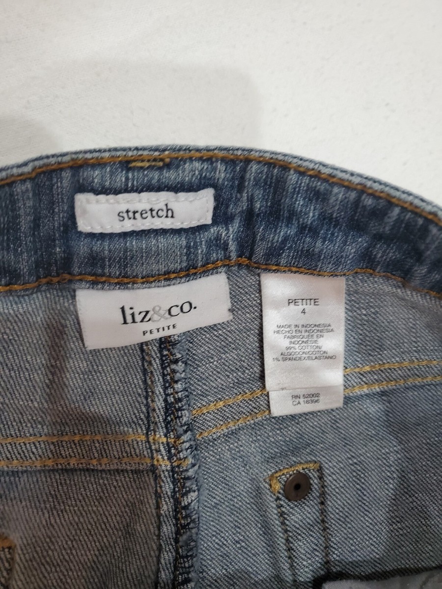 Petite Jean Large Bleu À Fines Rayures Et Taille Élastique | Petite