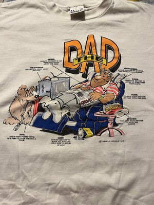 VTG 90s Mens The Dad CARTOON HUMOR FUNNY TV T Shirt XL Comic USA