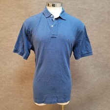 Tommy Hilfiger Mens Large Blue Short Sleeve Polo Shirt Size XL