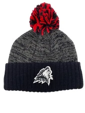 Rouyn-Noranda Huskies LHJMQ Pom Hat by CCM CHL  Black Grey Winter Hat Beanie