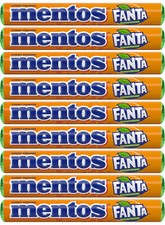 9 MENTOS FANTA ORANGE Flavor Chewy Dragees Candy Sweets 37.5g