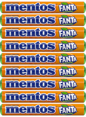 9 MENTOS FANTA ORANGE Flavor Chewy Dragees Candy Sweets 37.5g