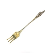 Antique 1898 Durgin Sterling Silver Oyster Fork - Cat Tails