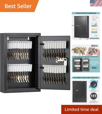 40 Key Wall Mount Locking Cabinet with Secure Combination Lock for Home & Office