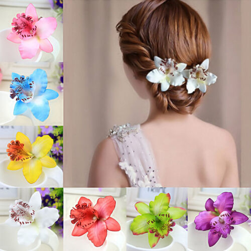 1 Stück Lilie Orchidee Haarspangen Hochzeit Blumen Haarspangen Strand  - Bild 1 von 31