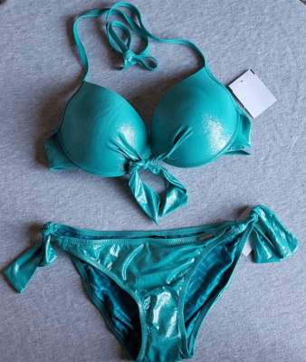 SAPPH TEAL SHIMMERY BIKINI SET NWT SIZE EURO M