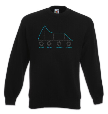 Synthesizer ADSR I Sweatshirt Pullover Audio Wave Sound DJ MC Electro 80s 90s