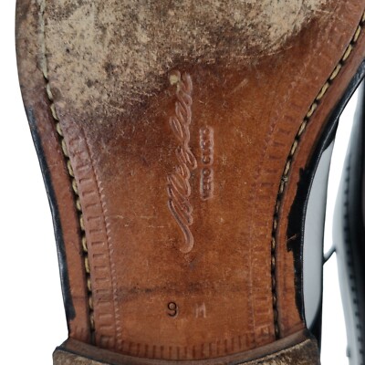 Vintage Mezlan Black White Leather Wingtip Spectators Mens  display picture 2