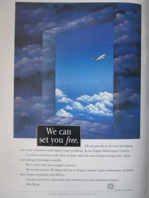 8/1992 PUB GENERAL ELECTRIC FLUGZEUG MOTOR WARTUNGSZENTRUM ORIGINAL ANZEIGE