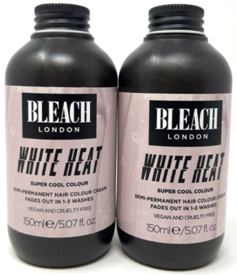 (2) Bleach London White Heat Super Cool Colour Semi-Permanent Cream 5.07 fl oz