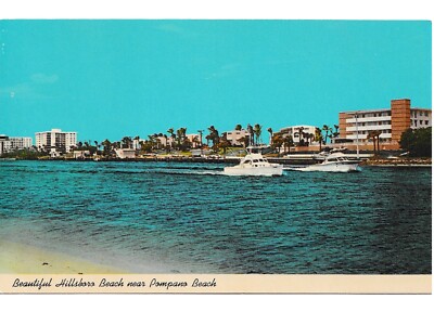 vintage post card POMPANO BEACH HILLSBORO FLORIDA USA postcard #FL27