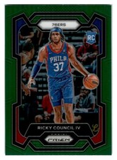 2023-24 Panini Prizm #294 Ricky Council IV Prizms Green