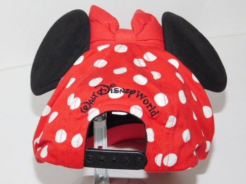 Minnie Mouse Youth Hat Souvenir Ears Red Disney Land Kids Cap - Picture 5 of 12