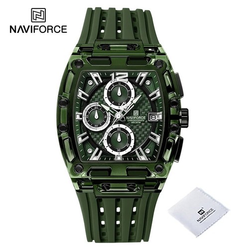New NAVIFORCE Hot Men's Quartz Chronograph Watch, 5ATM Waterproof, Silicone Band - Picture 10 of 15