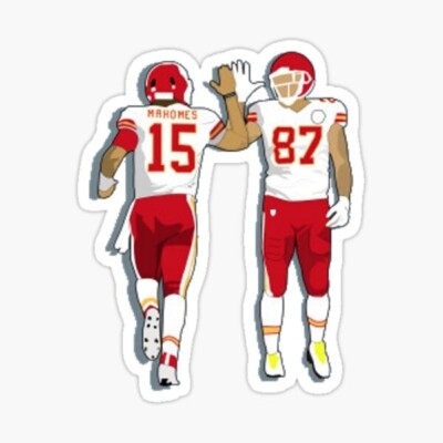 Travis Kelce, Patrick Mahomes Kansas City Chiefs Vinyl 3'' Die Cut Sticker