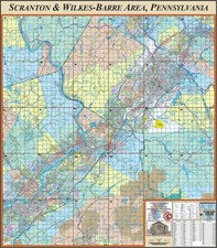 Scranton & Wilkes Barre, PA Wall Map
