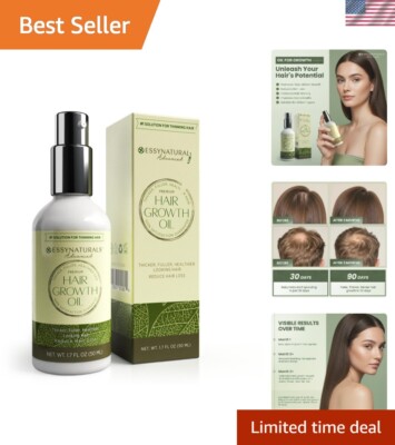 Essynaturals Hair Growth Oil with Biotin & Caffeine for Thicker, Fuller Hair