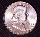 1954-D Benjamin Franklin Silver Half Dollar 50(c) Uncirculated #C159