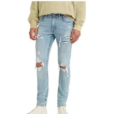 Levi's Men's Regular Fit Skinny Distressed Taper Jeans - Blue - size 34X34