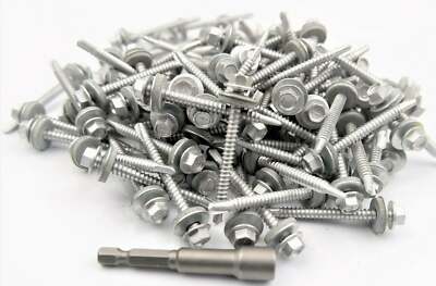 (PACK 200) 5,5 x 57 mm Tech Schrauben für Dach & Verkleidung Selbstbohrer Tek Schraube