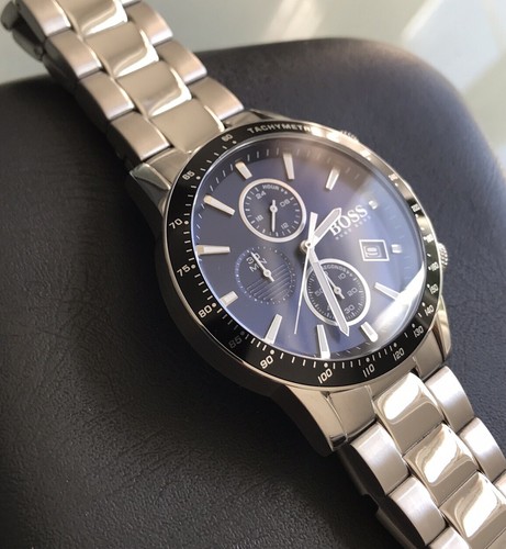 Reloj cronógrafo para hombre Hugo Boss azul marino Grand Rafale 1513510 PVP £325 genuino - Imagen 12 de 12