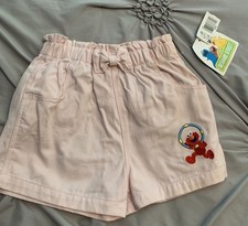 Vintage 1990's Sesame Street Embroidered Elmo Shorts Size 4T Girls New w/tags