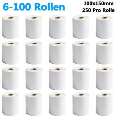 Top Thermo Versand Etiketten Rollen 100x150 mm 250 Stück DHL DPD Zebra 4x6 Label