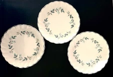 3 Vintage 5” Myott Staffordshire Olde Chelsea Bluebell Bowls! Silver Rimmed!
