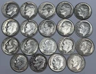 Lot Of 19- USA Roosevelt Dimes 90% Silver Coins 1947-1964 Mixed Dates #C2