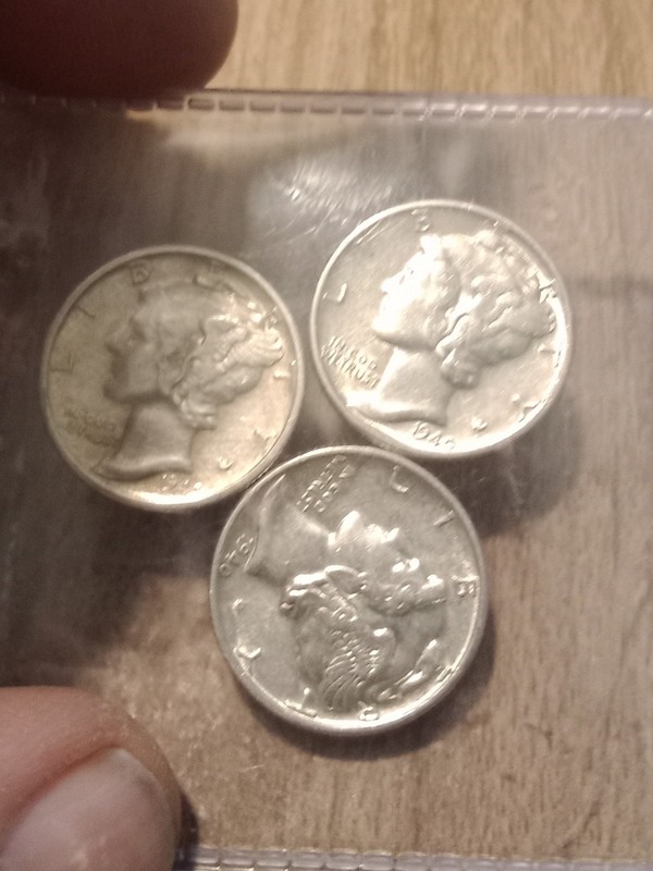 1940 P-D-S MERCURY DIMES 3 COIN LOT GEM BU BEAUTIFUL COINS
