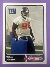 2003 Topps Total Football - WILLIAM JOSEPH RC #504 - New York Giants