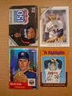 Lot of 4 Nolan Ryan cards 1975 Topps Mini G/VG 2019 Commemorative Patch