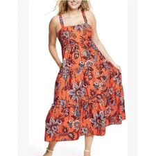 NWT Rhode X Target Leafy Floral Print Tiered Midi Dress SZ 2X