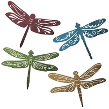 4 Pcs Metal Hummingbird Wall Art Metal Dragonfly Wall Decor for Modern Farmho...