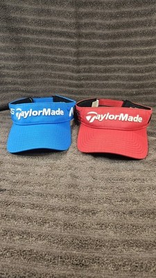 (2)TaylorMade PSi M1 Golf Visor, Hook & Loop, Red And Blue, Both Very Good Cond 
