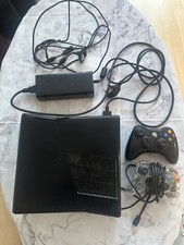 Xbox 360 S Slim 250GB Console WITH CONTROLLER AND LEADS - Tested & Working