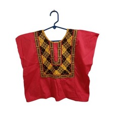 Girls Frida Khalo Style Colorful Blouse Huipil from Juchita Oaxaca, Mexico