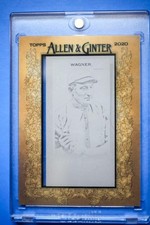 Allen & Ginter 2020 Topps HONUS WAGNER Printing Plate #1/1 Black PIRATES 116 M