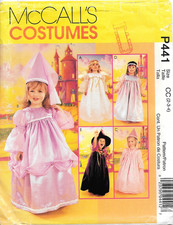 Uncut McCall's Sewing Pattern P441 Toddlers Princess Witch Angel Costumes Sz 2-4