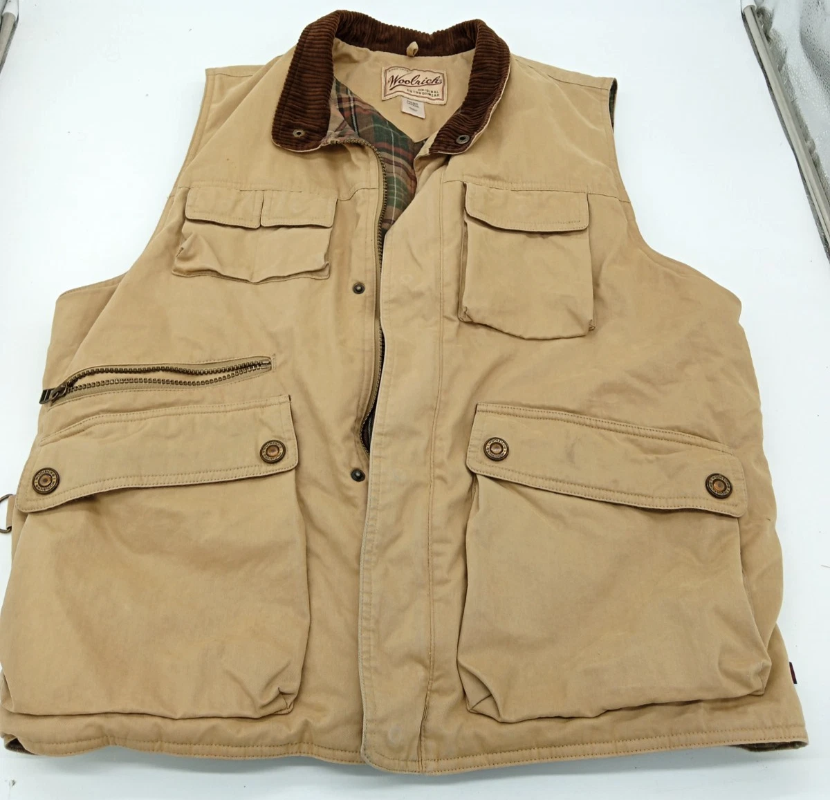 Vintage Woolrich Men's Beige Vest Hunting/Hiking Outdoor Wear Large
