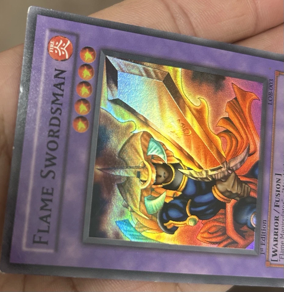 Yu-Gi-Oh! Flame Swordsman LOB-003 Super Rare 1st Edition -LP - Image 3 of 3