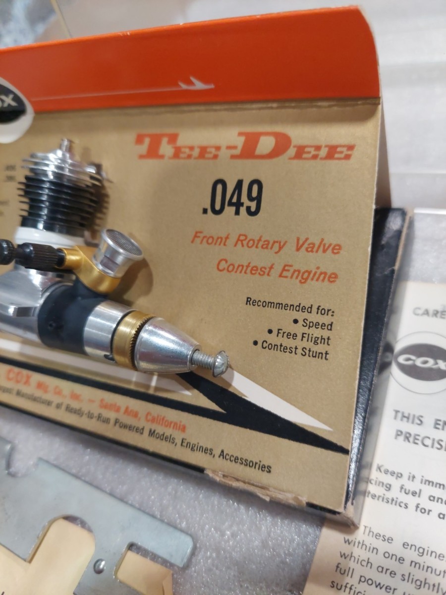 COX TEE DEE .049 No.170 AIRPLANE ENGINE JEWEL BOX CASE NEW NOS NIB
