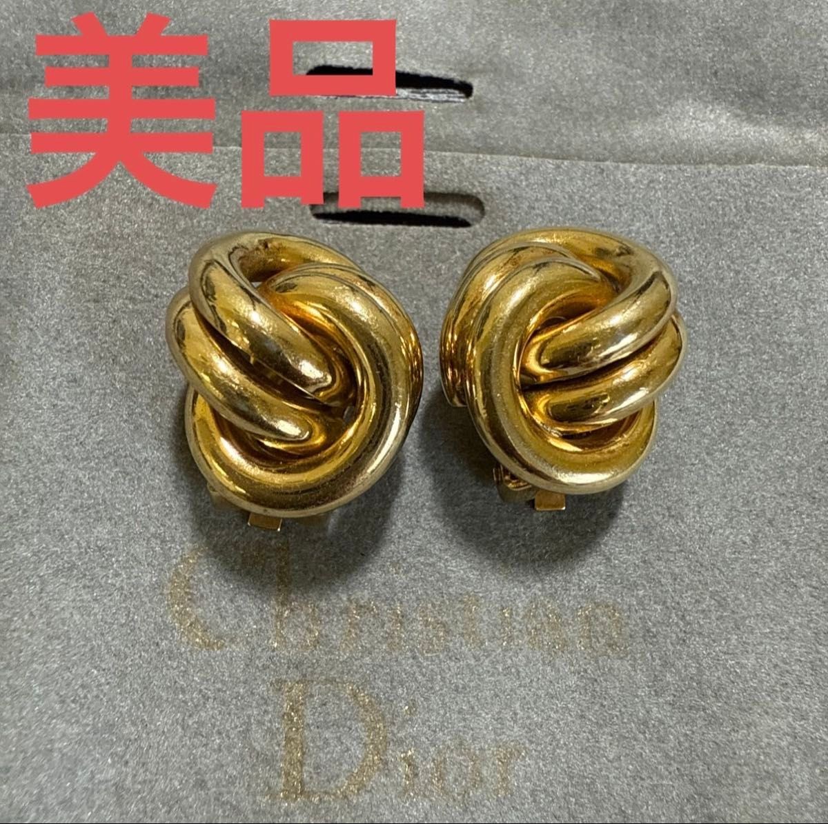 Earrings goods Christian Dior Gold Color Earrings Vintage Excellent Condition
